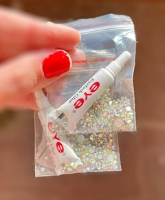 STRASS + PEGAMENTO PLATEADO TORNASOL