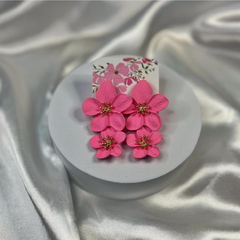 Brinco Flor Rosa Chiclete