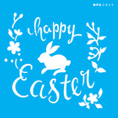 Stencil OPA Páscoa 2823- Happy Easter 14x14cm