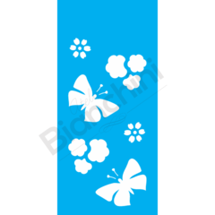 Stencil OPA 1948 Borboleta e Flores 07x15cm