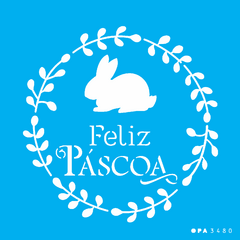 Stencil OPA 3480- Feliz Páscoa II 14x14cm