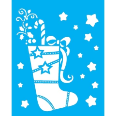 Stencil OPA 1118- Bota de Natal 20x25cm - comprar online