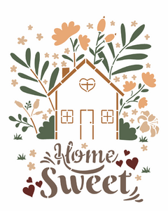 Stencil OPA 3654- Casa Home Sweet 20x25cm - comprar online