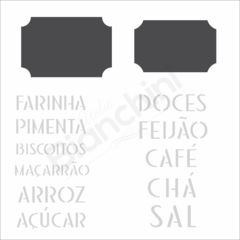 Stencil OPA 2341 Tag Alimentos 14x14cm - comprar online