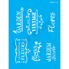Stencil OPA 2884 Frases para Jardim 15x20cm