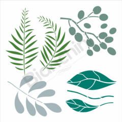 Stencil OPA 3143 Orgânico Folhas Diversas Pintura Orgânica 30,5x30,5cm - comprar online