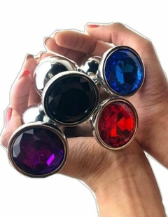 PLUG ANAL DE METAL COM PEDRA PEQUENO