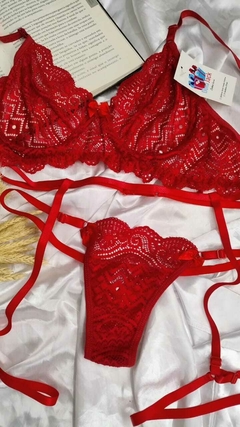 CONJUNTO SENSUAL COM LIGAS - Dona Jack moda íntima