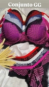 CONJUNTO DE LINGERIE BICOLOR RENDA