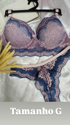 CONJUNTO DE LINGERIE BICOLOR RENDA na internet