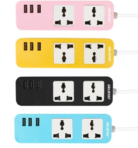 Zapatilla 2 Enchufes 3 USB