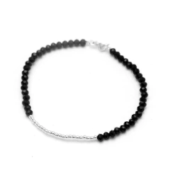 Pulsera cristal de roca y plata en internet