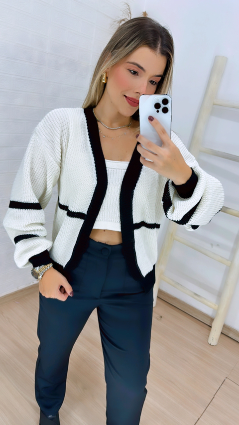 Conjunto top + cardigan