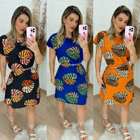 Vestido estampado Costela de Adão