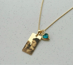 Colar Medalha Retangular Ouro - comprar online