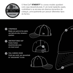 Boné New Era Aba Curva Ny Yankees All Black Preto Unisex - loja online