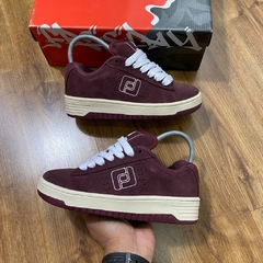 Tenis Freeday Jab Camurca Bordo Creme