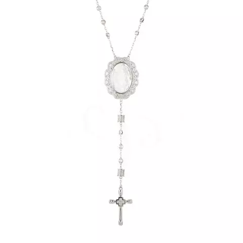 Colar Terço Sagrado Ródio - Elaine Palma