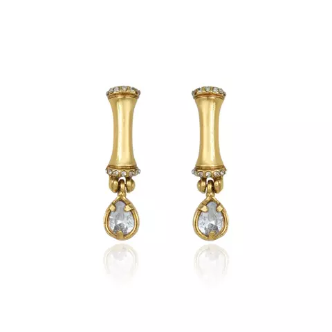 Brinco Bambu Liso Gota Ouro Velho - Bambu - Claudia Arbex