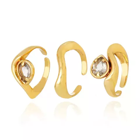 Anel Kit Ouro Vintage - Waves - Claudia Arbex