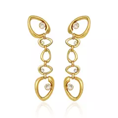 Brinco Célula Claudia Arbex Ouro Vintage