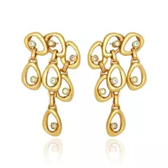 Brinco Célula Claudia Arbex Ouro Vintage