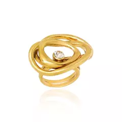 Anel Célula Claudia Arbex Ouro Vintage
