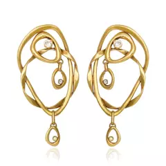 Brinco Célula Claudia Arbex Ouro Vintage
