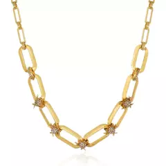 Chocker Cruzada Claudia Arbex Ouro Vintage