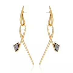 Brinco Cristal Rock Claudia Arbex Ouro Vintage - comprar online