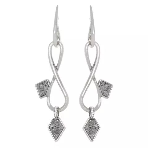 Brinco Cristal Rock Claudia Arbex Prata Vintage