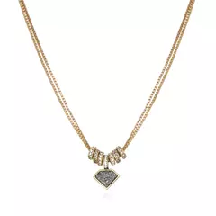 Colar Cristal Rock Claudia Arbex Ouro Vintage