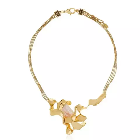 Colar Line Organic Ouro Vintage | Claudia Arbex
