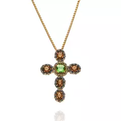 Colar Crucifixo Oval Ouro Velho - Mosaico | Camila Klein