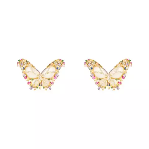 Brinco Borboleta Queen Mary Ouro - Elaine Palma