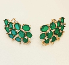 Brinco Earcuff Cristais Verdes - Carmem & Co