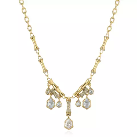 Colar cascata Cristais Ouro Velho - Bambu - Claudia Arbex