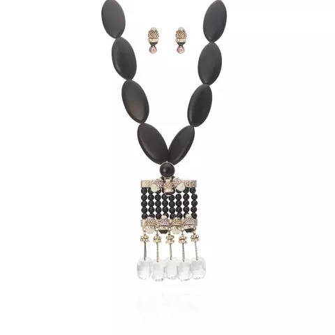 Kit Colar Penca com Brinco Prata Velha - Rainha - Camila Klein