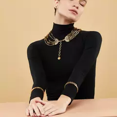 Colar Correntaria Com Cristais Ouro Velho - Tumi - Camila Kleim - comprar online