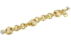 Pulseira Elos Iguais com Cravação Ouro - Orquídea - Gold Skill