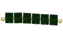Pulseira Retangular Verde Ouro - Martinna - Gold Skill