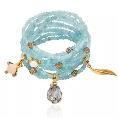 Kit Pulseiras Pedra Apatita Ouro Velho - Macela | Camila Klein