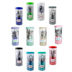 Juego Cubiertos De Colores Set Carol + Frasco x24 Piezas - Pettish Bazar