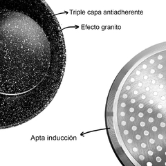 Jarro 14 Cm Carol Antiadherente Negro Granito Induccion
