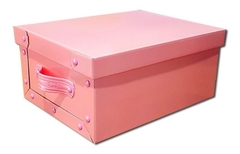 Caja Baulera Organizadora Mediana Rosa Pastel Pettish Online