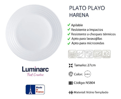 Plato Playo 27 Cm Luminarc Harena Vidrio Templado Pettish en internet