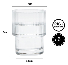 Set Jarra 1,5 Litros + 6 Vasos 210ml Babilon Rayado Vidrio en internet