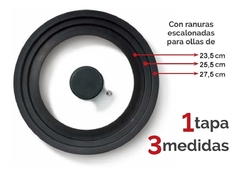 Tapa Vidrio Silicona Multi 26 28 30 Cm Olla Sarten Pettish - comprar online