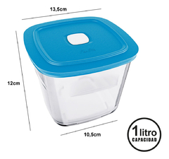 Contenedor Fuente Marinex Facilita Vidrio Tapa 1 Lt Pettish - Pettish Bazar