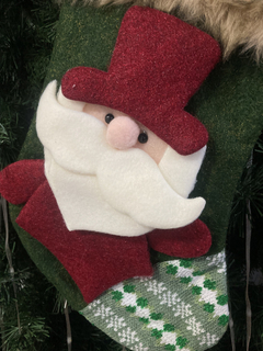 Bota Navidad Paño Tela Tejida Deco Papa Noel Reno Premium - Pettish Bazar